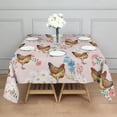 thumbnail image 3 of Pink Chicken Floral Pattern Square Tablecloth,Waterproof Square Table Cover,Wipeable Spillproof Washable Table Cover for Home Kitchen Party Decor 52"x52"(132x132cm), 3 of 6