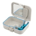 thumbnail image 5 of Mouth Guard Case Slotted Design with Toothbrush Mirror Dustproof Waterproof Plastic Locking Closure Denture Box, 5 of 5