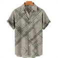 thumbnail image 2 of Camisas De Compresion Casual Hombres Solapa Estampado Manga Corta Puños Botón Puerto Estilo Floral Camisa Sand Beach Hawaiianss Summer Top (Khaki, S), 2 of 4