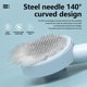 thumbnail image 5 of Peine de mano de acero inoxidable para mascotas con puntas de masaje Aseo universal para mascotas Cepillo de belleza para masajes Suministros para peluqueros Azul Monstrate PT000648-01, 5 of 7