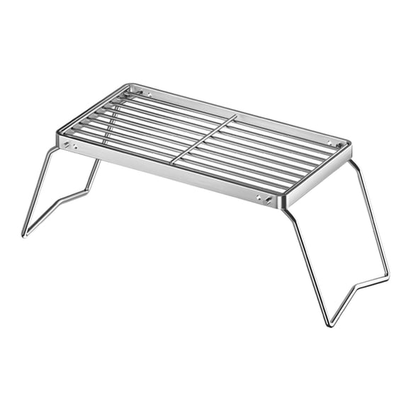 Parrilla plegable para fogatas, parrilla portátil de acero inoxidable para acampar S