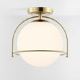 thumbnail image 5 of SAFAVIEH Valise 11 in. Mid-century Gold Iron Mount Light with White Glass Shade, 5 of 11