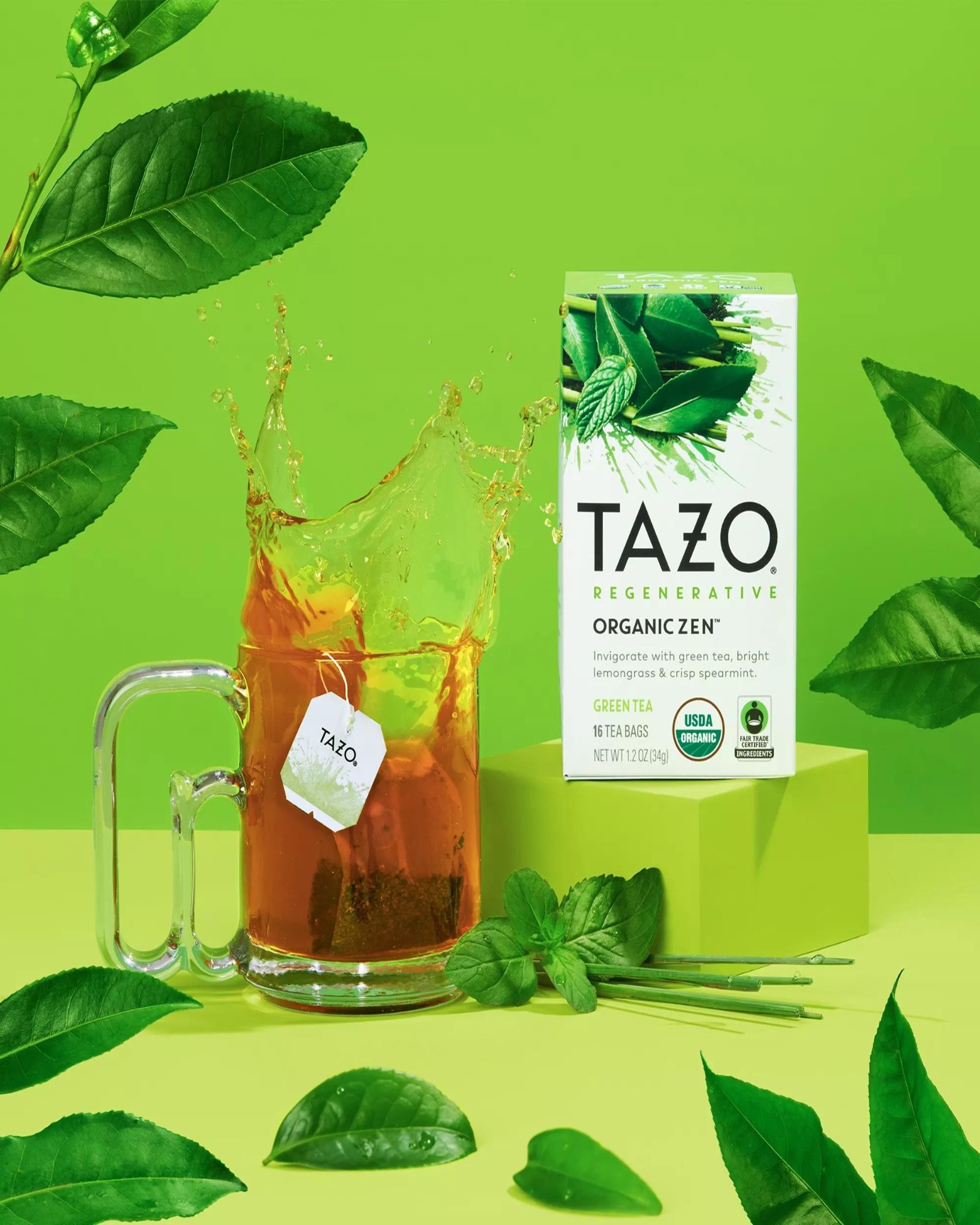 Tazo Regenerative Organic Flavored Tea Trio Variety Bundle, (1) Each: Regenerative Organic Chai Black Tea / Regenerative Organic Zen Green Tea / Regenerative Organic Earl Grey