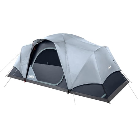 Coleman Skydome Camping Tent with LED Lights, Weatherproof 4/8 Person Family Tent includes Pre-Attached Poles, Rainfly, Carry Bag, Ventilation and LED Lighting System, Sets Up in 5 Minutes