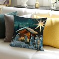 thumbnail image 3 of BANET  Merry Christmas Theme Decorative Pillow Covers, s Family Oriental Gradient Christmas Star Double Sided Throw Pillow Covers Sofa Cushion Cover Lumbar Pillowcase 22x22in, 3 of 5