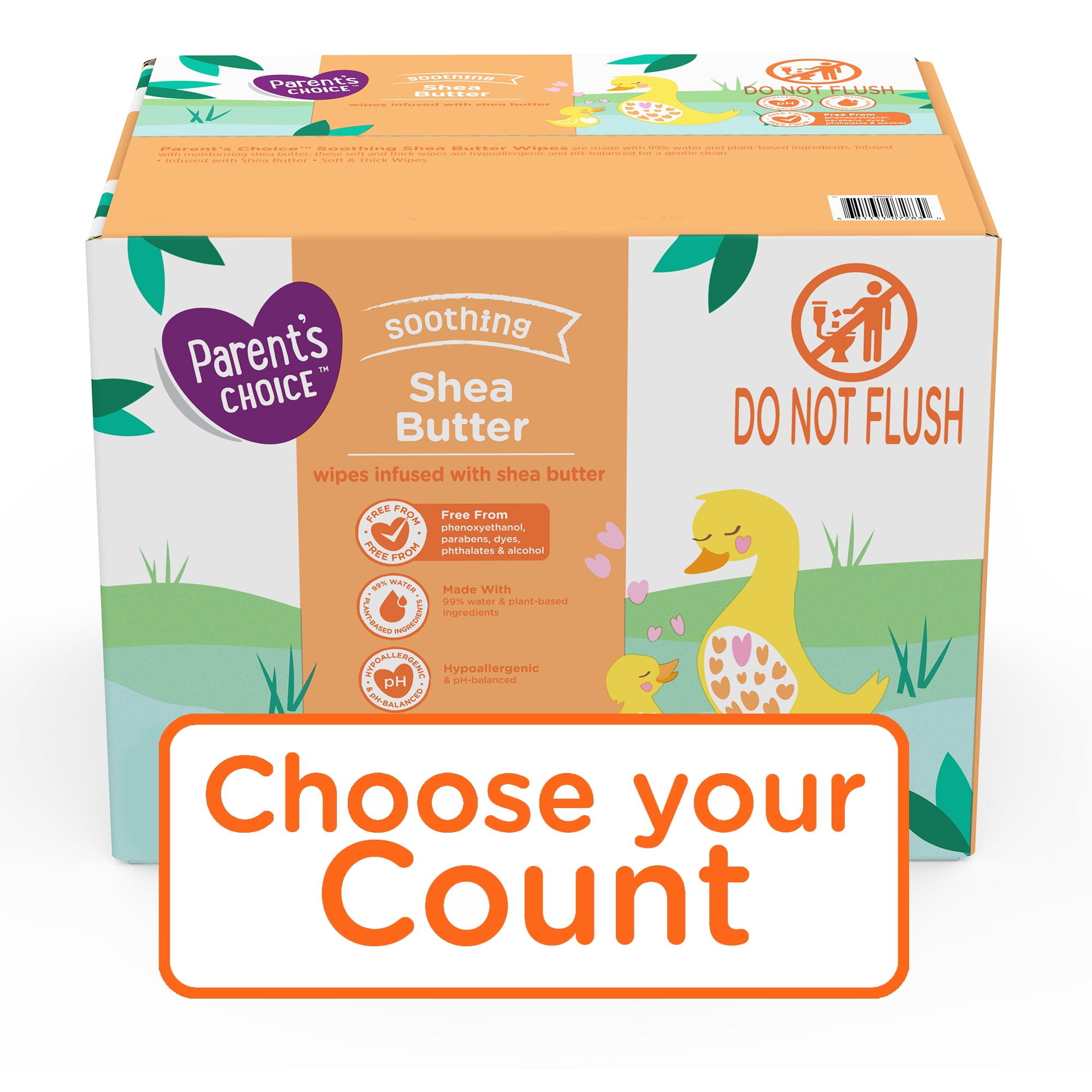 Parent's Choice Soothing Shea Butter Baby Wipes, 12 Flip-Top Packs