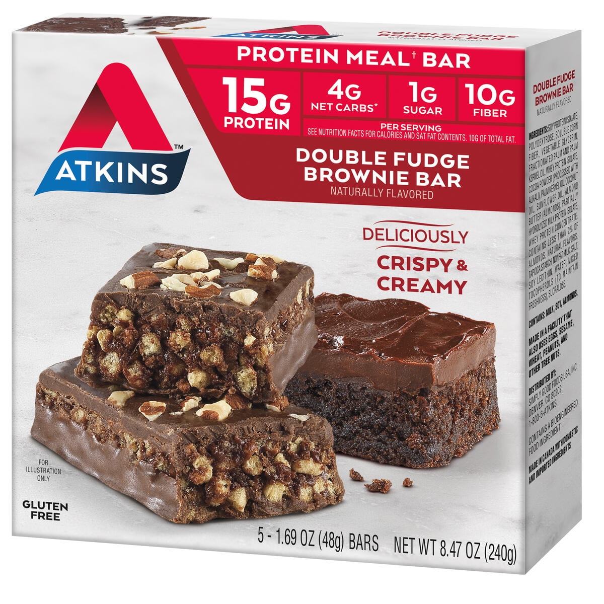 Protein-Rich Meal Bar, Double Fudge Brownie, Keto Friendly, 5 Count