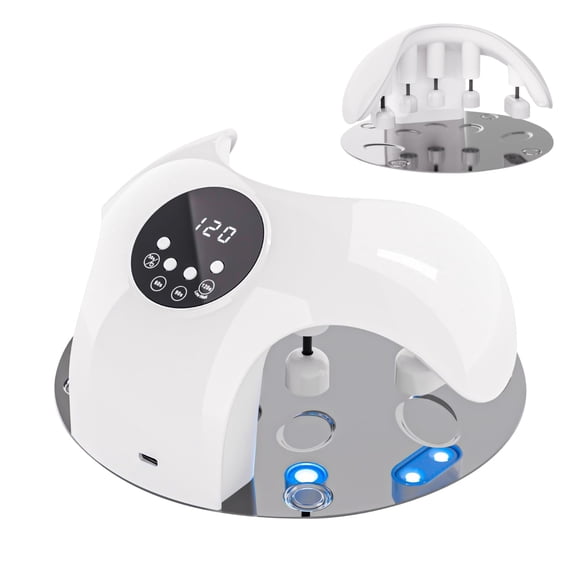 Secador de uñas Meremit, lámpara de gel LED UV de 49 W, 4 ajustes de temporizador