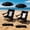 Black, variant on Walchoice 2 Pack Beach Chair with Umbrella, Folding Oversized Camping Chair with Adjustable Umbrella, Wide Seat Chair with Cup Holder & Carry Bag for Picnic Patio Outdoor, Blue