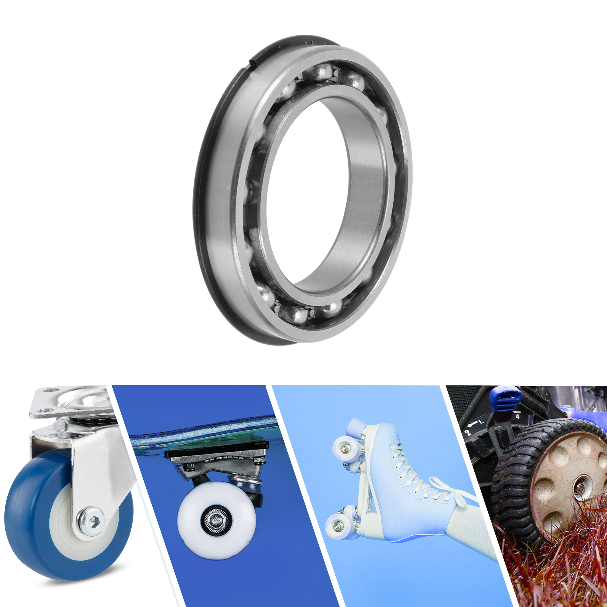 Unique Bargains 6013NR Deep Groove Ball Bearings 65x100x18mm P4 Open Type Lubricated Bearings 1 Pc Car Scooter Skateboard Wheel Universal Silver Tone