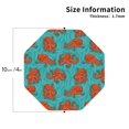 thumbnail image 3 of Pofeuu Fun Octopus Print Leather Coasters Set of 6, Round Cups Mugs Mat Pad for Home Kitchen Heat Resistant Drink Coasters,Octagon, 3 of 7