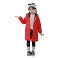 thumbnail image 2 of XEGLSBU Winter Coats for Boys 5T Girls Down Jacket Extra Warm Long Padded Coat Thickened Winter Outerwear for Kids and Youth with Knee Length Design Girls Coats Size 10-12 13 Red Size 9-10 Years, 2 of 5