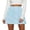 CL292 Blue, variant on Yuncity Women Skirts Floral Print High Waist Elastic Mid A-Line Pleated Summer Loose Commute Outdoor Daily Wear Women's Skirts Size L Black
