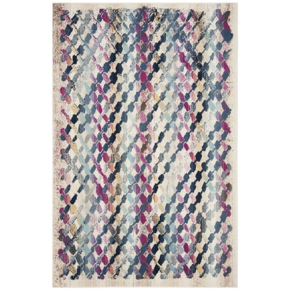 SAFAVIEH Radiance Anselmo Striped Area Rug, Cream/Magenta, 3'3" x 5'
