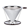 thumbnail image 1 of Arcisei Filtre à Café Réutilisable en Acier Inoxydable Permanent pour 1-4 Tasses avec Porte-Gobelet Brosse, une Pièce, Argent, 1 of 1