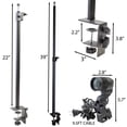 thumbnail image 4 of 2pcs Trade show light stand with clamp for LED light bulb, 4 of 5