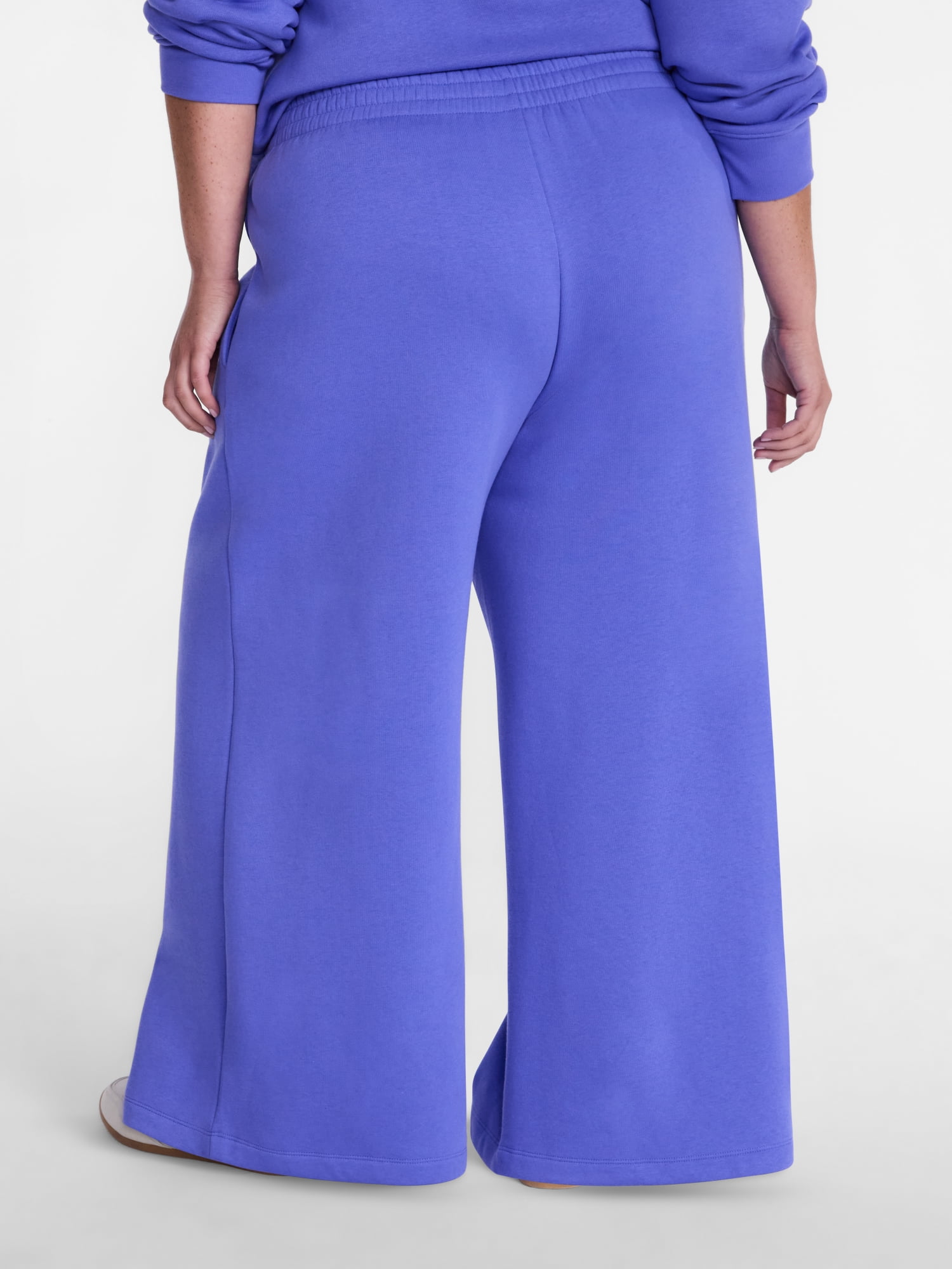Terra & Sky Women's Plus Fleece Wide Leg Sweatpants, Sizes 0X-5X