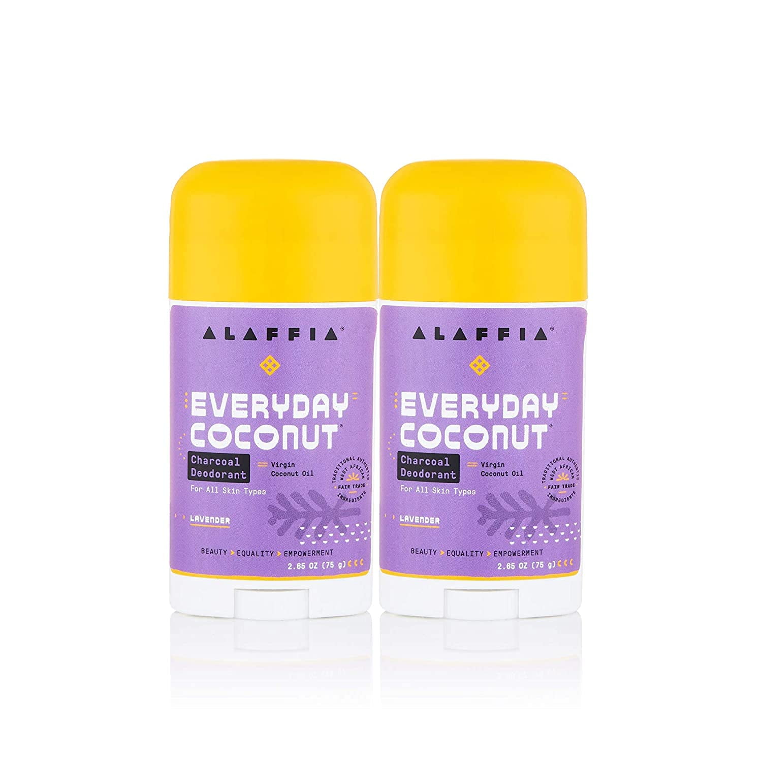 Alaffia Everyday Coconut Deodorant - Activated Odor Protection and Soothing Support from Shea Butter and Aloe Vera, Without Aluminum, Sulfates, or Parabens, Coconut Lavender - Walmart.com
