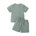 thumbnail image 4 of Gubotare Summer Clothes for Baby Boys Contrast Color Baby Boys Clothes Set Toddler Boys Shirt Tops and Shorts Summer Outfit 2Pcs3 6 9 12 18 24 Months 2T 3T 4T (Green,Size 3-6 Months), 4 of 9
