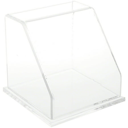 Plymor Clear Acrylic Slanted Front Display Case with Base, 6" x 6" x 6"