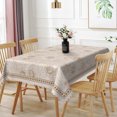 thumbnail image 3 of Light Khaki Damask Floral Tablecloth,60x120 Inch,Waterproof Stain Resistant Table Cover for Kitchen Dining Indoor Outdoor Party Decor, 3 of 7
