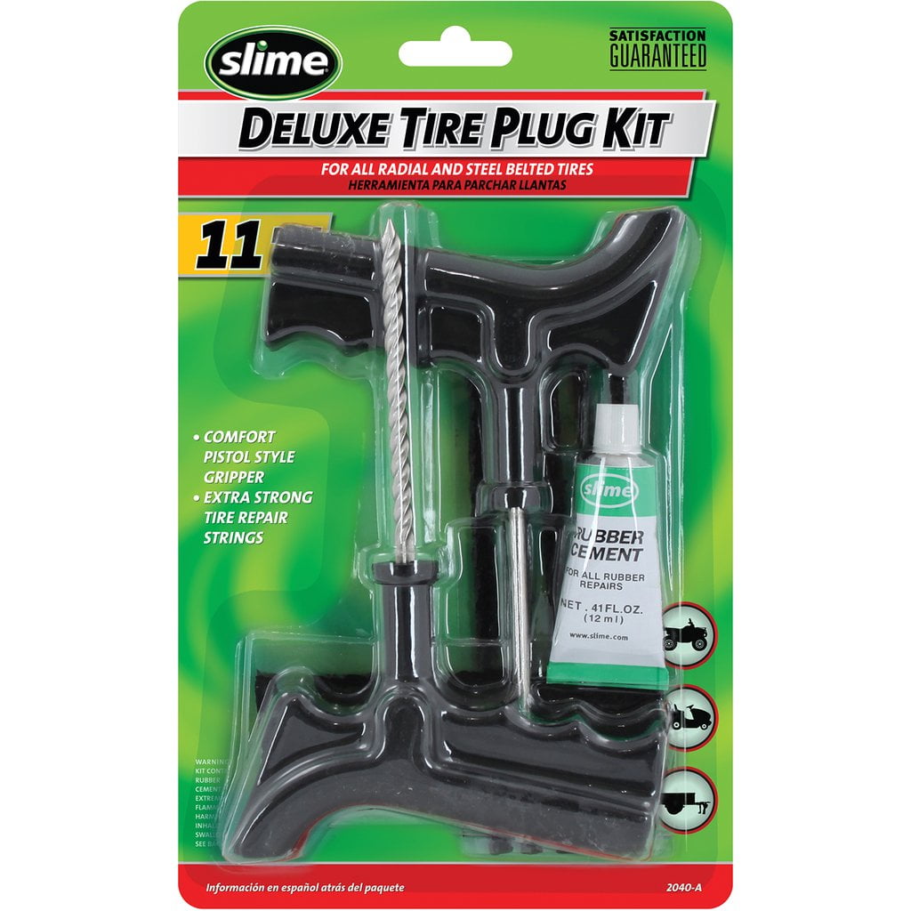Slime Car Van 4x4 Tubeless Tyre Emergency Puncture Repair Plug Plugger Tool Kit 