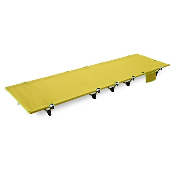 Thinsony Camping Folding Bed Single Person Outdoor Cot Foldable Sleeping Oxford Fabric Mat Cots Backpacking Picnic Beach Travel Yellow