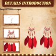 thumbnail image 3 of DESIGNICE 3Pairs Western Earrings,Alloy Cowgirl Earrings,Spring Scent Western Jewelry for Women,6"X1.6",Style2, 3 of 7