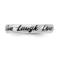 thumbnail image 4 of 925 Sterling Silver Stackable Expressions Enamel Live Laugh Love Ring Size: 7; for Adults and Teens; for Women and Men, 4 of 5