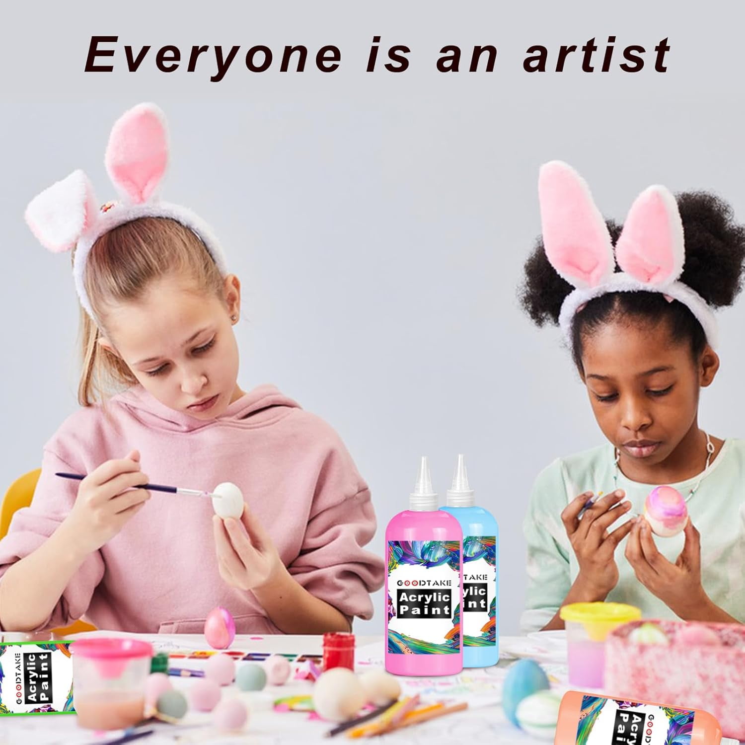 GOODTAKE acrylic paint, luminous pigment. Canvas paint, non-toxic, odorless, quick dry. Glow Paint for kids, adults, and beginner artists to make your paintings talk and shine (18 colors)