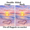 thumbnail image 2 of Watercolor Heart on the Beach Sea Side Sunrise Romantic Valentine''s Day Garden Yard Flag 12"x 18" Double Sided Polyester Welcome House Flag Banners for Patio Lawn Outdoor Home Decor, 2 of 6