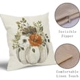 thumbnail image 4 of Fall Pillow Covers 18x18 Set of 2 Autumn Watercolor Pumpkin Flower Leaves Print Throw Pillows Thanksgiving Outdoor Decorative Case Linen Cushion Farmhouse Decor for Home Couch Sofa Bed, 4 of 6