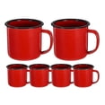 thumbnail image 1 of 6pcs Vintage Enamel Mugs, Premium Drinking Cups for Tea, Juice & Hot Beverages, Easy Clean, Slip Resistant Handle for Camping & Daily Use, 1 of 5