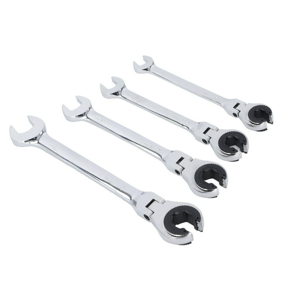 Ratcheting Wrench Set, 6 Sizes Open End Head Ratcheting Wrench Set for Air Conditioning Tubing