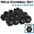 thumbnail image 1 of WF Athletic Supply BLACK Neoprene Dumbbell Set, Non-Slip, Hex Shape, Free weights set for Muscle Toning, Strength Building, Weight Loss - Portable Weights for Home Gym Hand Weight, 1 of 7