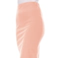 thumbnail image 5 of Women's Casual Elastic Band High Waist Stretch Office Work Solid Midi Skirt Peach M, 5 of 6