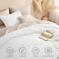 thumbnail image 4 of White Comforter Full Size, 3 Pieces Boho Lightweight Fluffy Bedding Comforter Set for Full Bed, Tufted Farmhouse Design Bed Set for All Seasons (1 Comforter 79x90In, 2 Pillowcases), 4 of 7