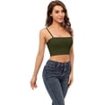 thumbnail image 5 of Attraco Women's Ribbed Crop Top Adjustable Spaghetti Straps Halter Cami Tank Top, 5 of 7