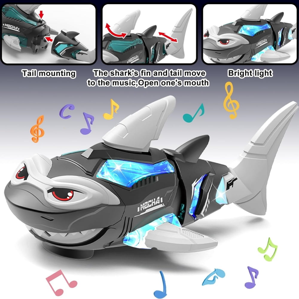 Raistyw Crawling Shark Toys Electric Mechanical Shark Toy with Lights and Musical for Boys 3 4 5 Year Old Birthdays Gifts