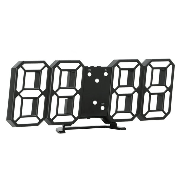 Reloj electrónico 3D LED Bling Bling Pantalla grande Control de voz inteligente Concha negra Palabra verde