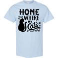 thumbnail image 3 of Inktastic Home is Where My Cats Are with Cat Illustration and Pawprints T-Shirt, 3 of 5