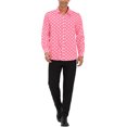 thumbnail image 2 of INSPIRE CHIC Men's Shirt Polka Dots Pattern Point Collar Long Sleeve Button Down Shirt 38 Light Pink, 2 of 6