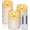 Ivory NEW, variant on Homemory Waterproof Outdoor Candles,Flickering Flameless Candles Battery Operated LED Candles with Remote Timers, Won't Melt, Ivory Plastic, D3 x H4 5" 6", Set of 3