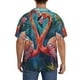 thumbnail image 3 of Fotbe Romantic Flamingo Pair Camisa Estampada de Manga Corta para Hombre, Casual de Verano, Estilo Playero, Sin Arrugas-XX-Large, 3 of 5
