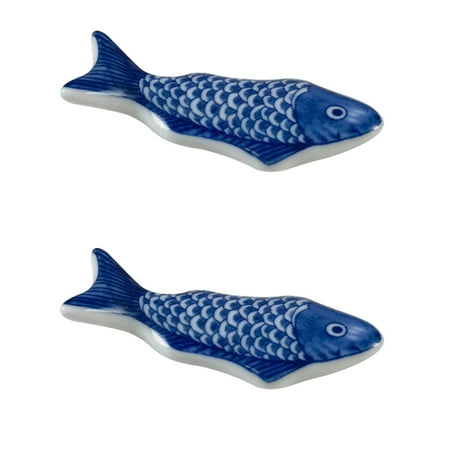 

FRCOLOR 2Pcs Ceramic Chopstick Stand Lovely Fish Shape Chopstick Holder Decorative Tableware Rack