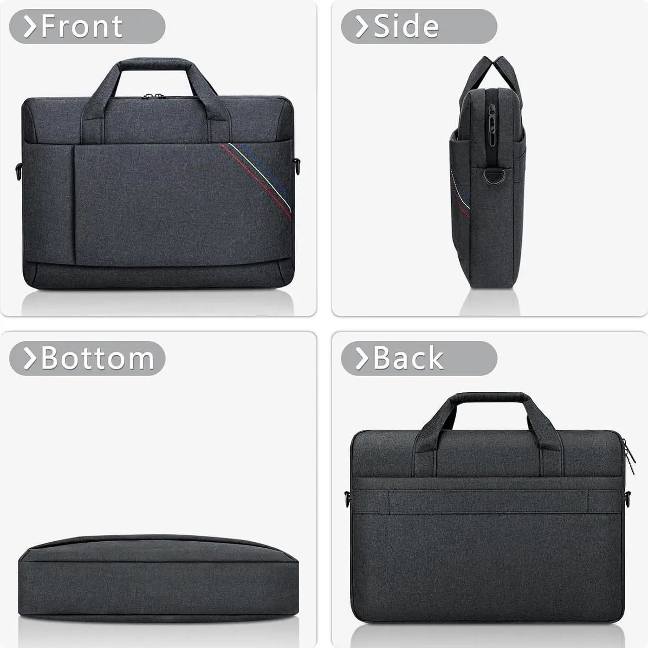 15 - 15.6 Inch Laptop Shoulder Bag for Man Work Briefcase Slim Computer Carrying Case Handbag with Shoulder Strap