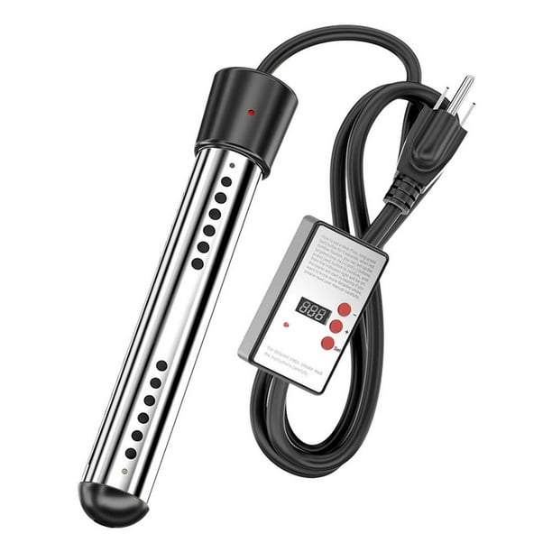 Calentador de agua eléctrico de inmersión de alta potencia para uso doméstico, seguro y eficiente, compatible con EE. UU., UE, Reino Unido, Australia y Japón, color negro.