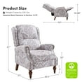 thumbnail image 7 of Recliner Chairs Push Back Set of 2 Upholstered Mid Century Wingback Armchairs Fabric Sofa Home Theater Couches Wood Legs Home Living Room Beige Pattern, 7 of 7