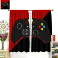 thumbnail image 3 of Video Game Curtains, Game Gamepad Red Decor Window Drape Boys Curtains Thermal for Bedroom 42'''' W x 84'''' L x2【Decor】, 3 of 6