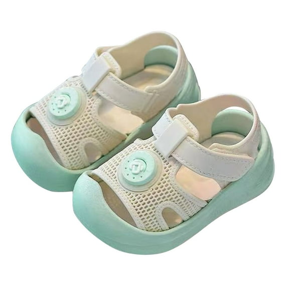 Otqutp Toddler Boys Girls Soft-Soled Sandals Breathable Closed Toe Mesh Sneakers for Toddler Boys Girls Non-Slip Summer Shoes